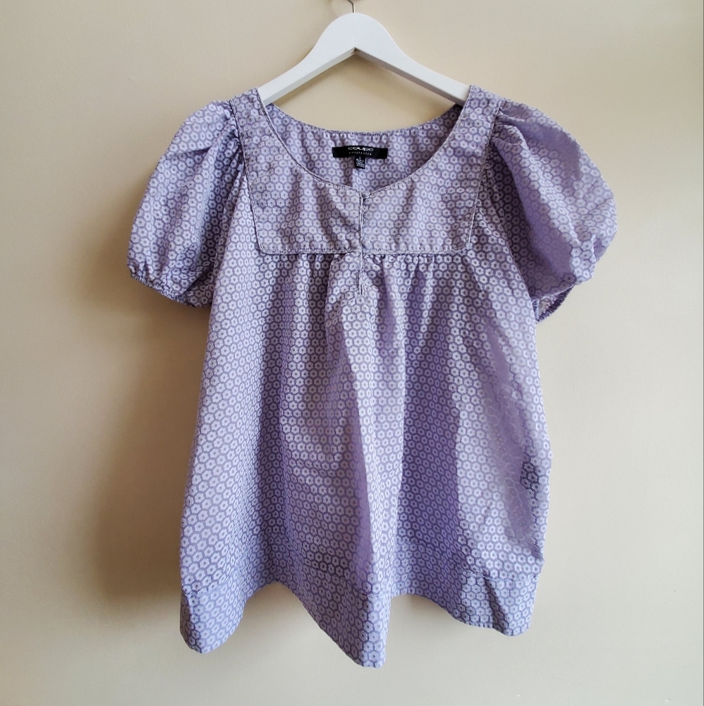Vintage adorable lilac coloured short sleeve blouse, large size